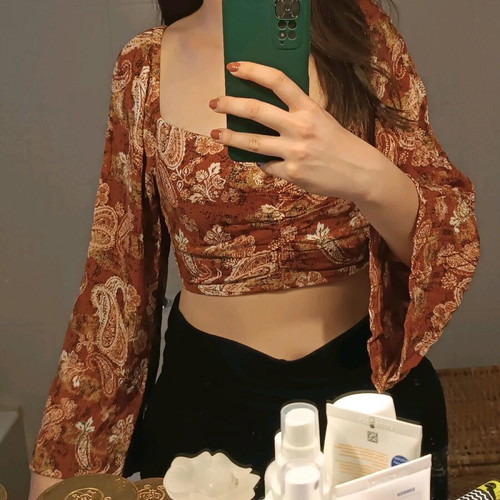 Stradivarius top like new, brick color, size S