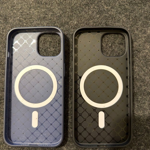 MagSafe Woven Grid Cases for iPhone 15 new, silicone TPU, blue and black