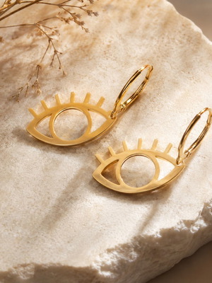 Gold Eye Earrings like new, minimal trendy design