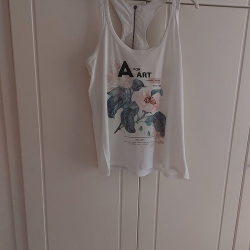 Stradivarius women's top with back zipper used, size M, white