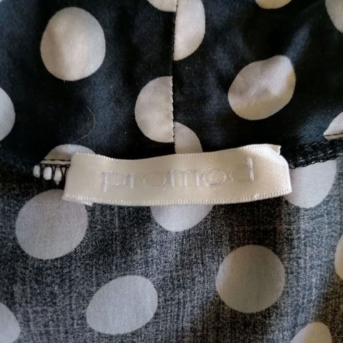 Promod polka dot dress M like new, cotton, black and white