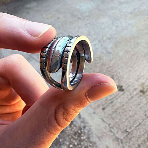Aries Ring Size 61 EU Handmade Tin Silver Color New