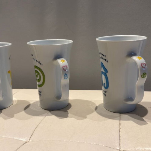 NOUNOU Family vintage porcelain mug set of 3, collectible