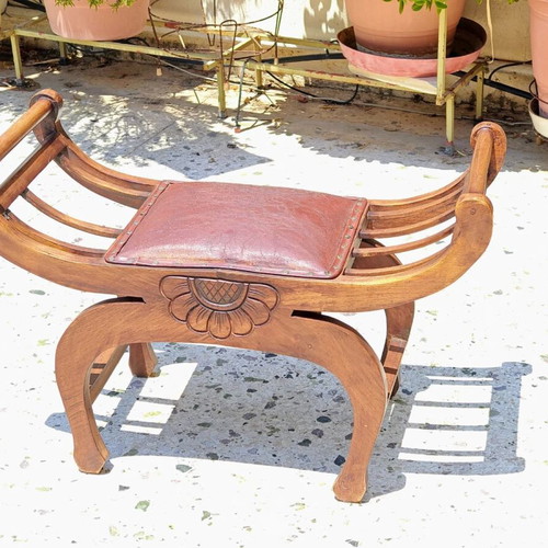 Stool made of solid wood used
