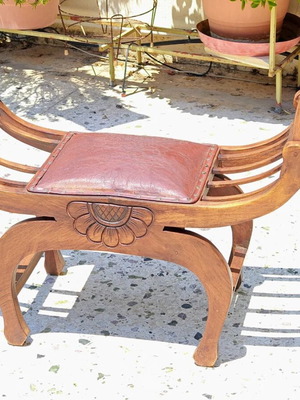 Stool made of solid wood used