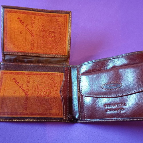 Men's leather wallet brown new with Italian style VERA PELLA