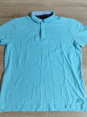 Massimo Dutti Polo T-shirt men's L turquoise cotton like new