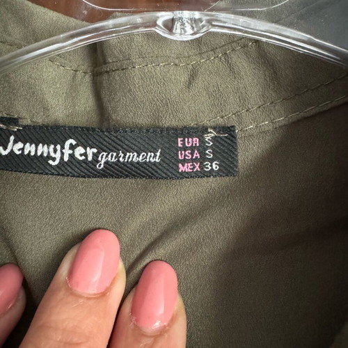 Jennyfer Shirt New Khaki With Unique Sleeves