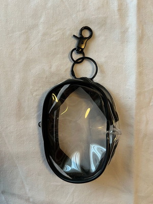 Mini bag keychain like new, black with zipper