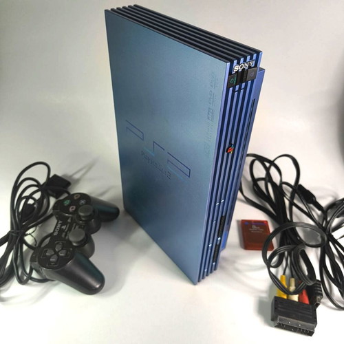 Sony PlayStation 2 Aqua Blue SCPH-50004 PAL console used, collectible edition