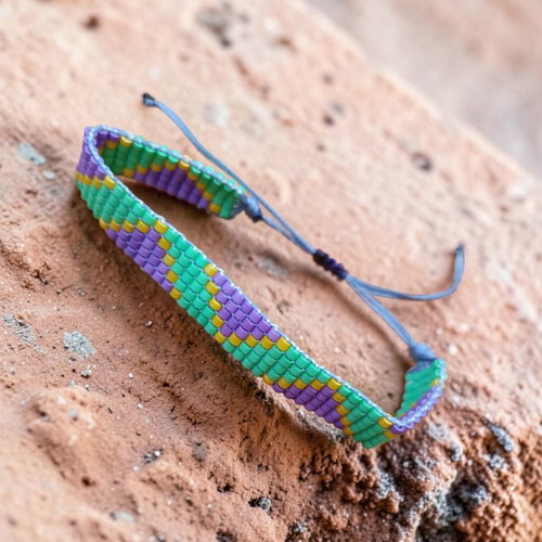Miyuki Handmade Bracelet new, mint lilac gold beads