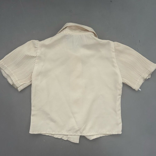 Vintage kids blouse used with pleated sleeves, beige