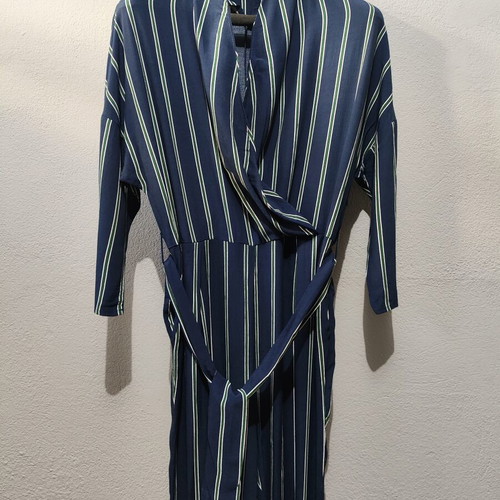 Mango suit women's jumpsuit like new, size Large, blue stripes