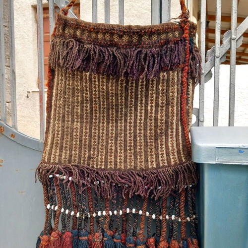 Traditional tagari used with glass beads, handmade wool