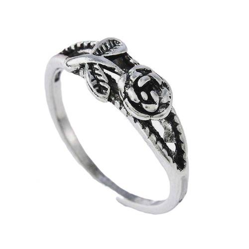 Silver ring rose new, size 57
