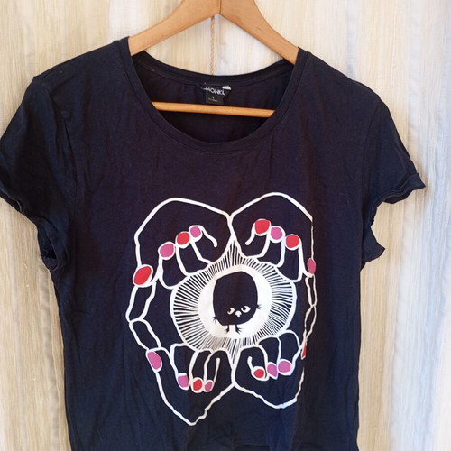 Monki black t-shirt like new, size S