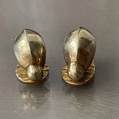 Vintage Zolotas ladybug clip-on earrings used, gold-plated silver 950