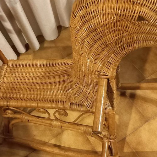Children's rocking bamboo horse unused