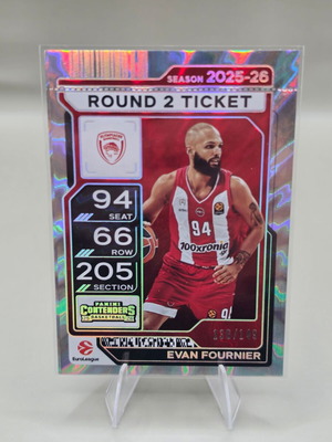 2025-26 Panini Contenders EuroLeague Evan Fournier Round 2 Ticket /149
