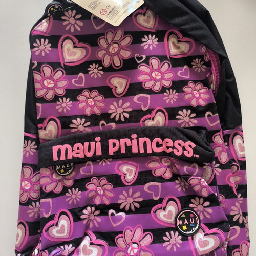 Maui backpack for elementary or middle school children with tag