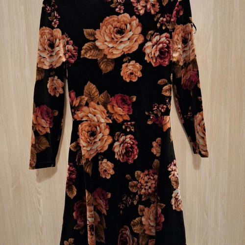 Velvet floral dress New Look like new, multicolor, size S