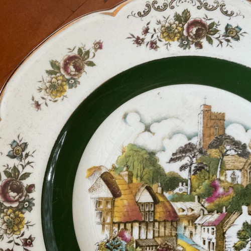 Ascot by Wood and Sons ironstone plate, 1950s antique wall decoration