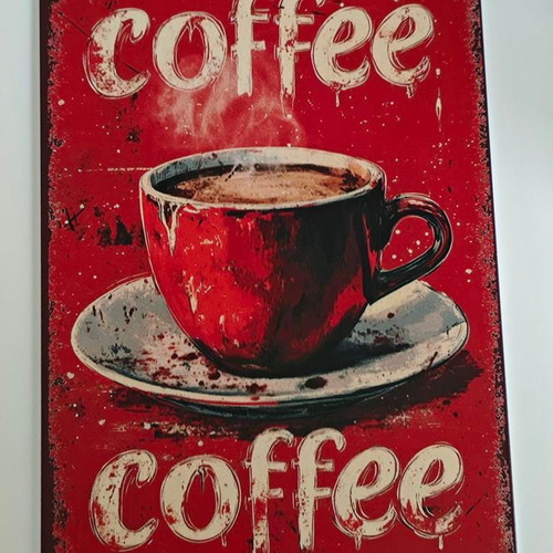 Vintage Coffee Tin Sign like new, metal decorative wall art