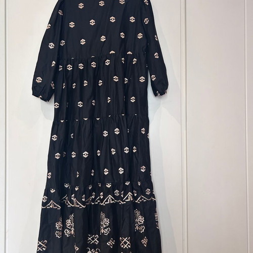 Ancient Greek style dress like new, size M, black with gold embroidery