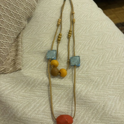 Long necklace with beads new, no wear
