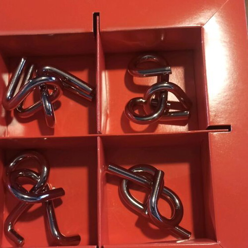Metal puzzles used, set of 4 pieces