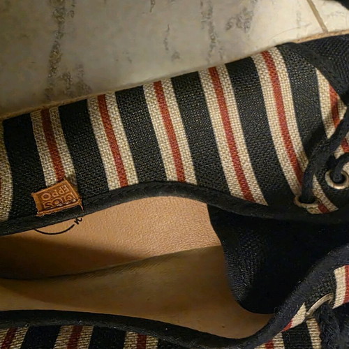 Gios Eppo fabric espadrilles like new, blue striped, size 45