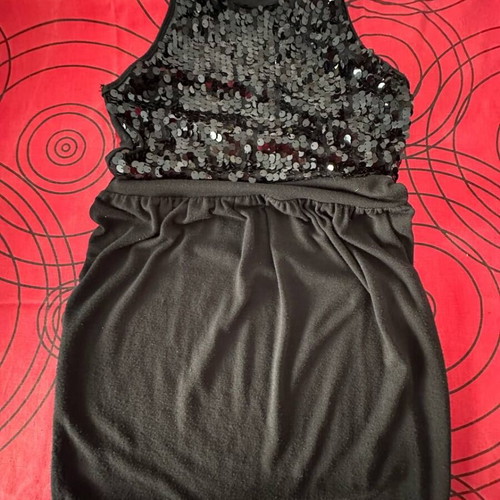 AMA women's dress black size M with sequins made in Italy new