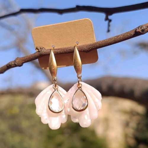 Shell earrings handmade new from polymer clay