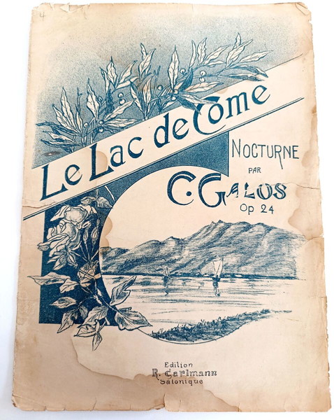Le lac de come (nocturne) Μουσική: C. Galos, op 24 / Σπάνια έκδοση R. Carlmann Salonique (δεκ. 1900)