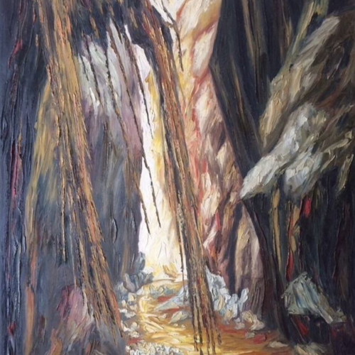 Painting Soula Giagkou Lipsou oil on canvas 70x90 like new