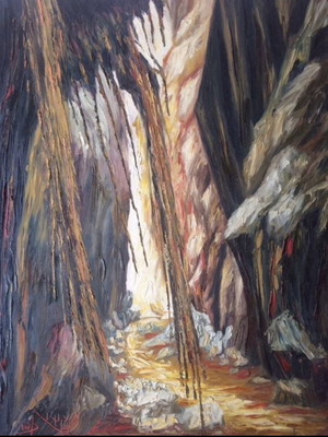 Painting Soula Giagkou Lipsou oil on canvas 70x90 like new