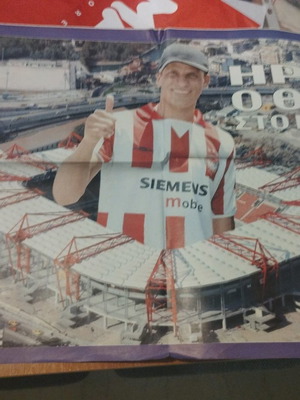 Rivaldo poster used, day of announcement at Olympiacos