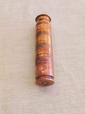 Μπρούτζινος αμερικανικός κάλυκας 20mm 1942 μεταχειρισμένος, τέχνη χαρακωμάτων