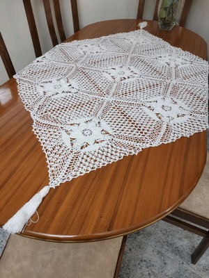Handmade crocheted tablecloth new with crochet 1.20×1.20