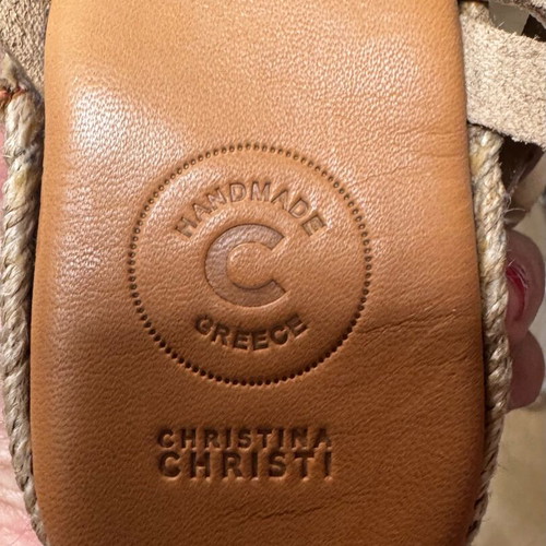Handmade leather sandals Christina Christi new, gold color, size 40