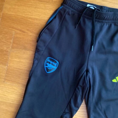 Adidas Arsenal FC training pants, navy with neon stripes
