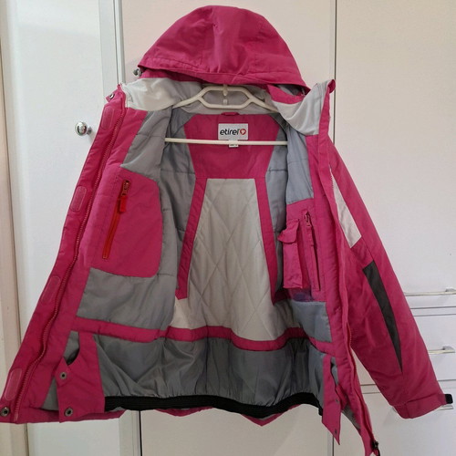 Etirel jacket with detachable hood pink like new S/M