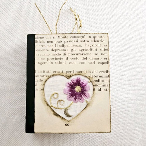 Purple Heart handmade mini notebook like new