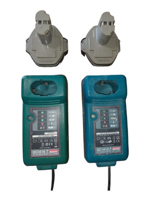 Makita 14.4V 3.0Ah батерии употребявани с 2 зарядни DV1414T и DC1414F