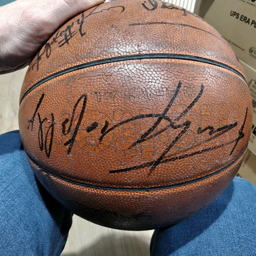Molten basketball used with signatures of Peristeri team 1996