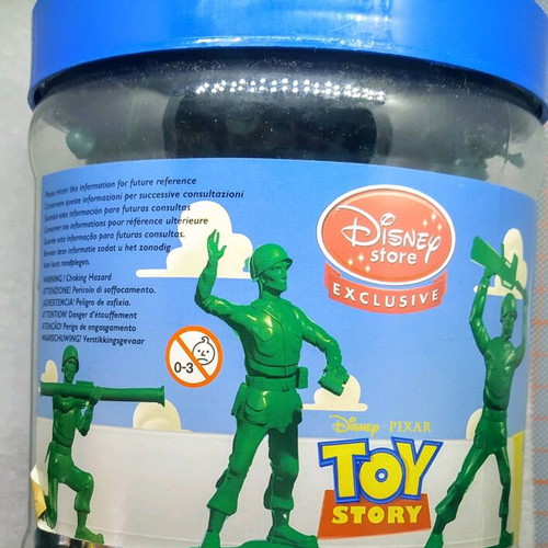 Toy Story Green Army Men Bucket like new