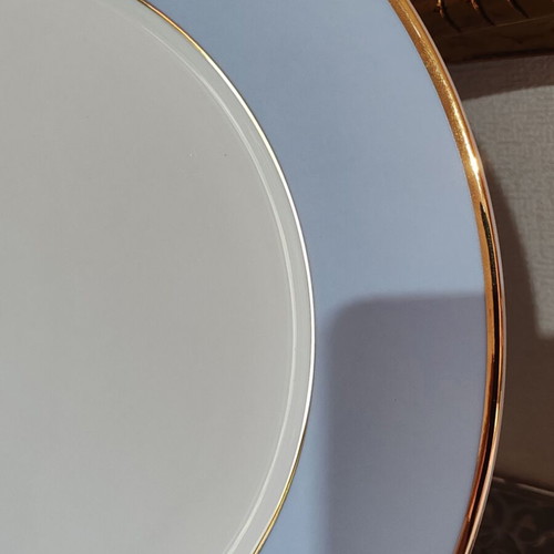 Royal Doulton dessert plates set of 4, blue and gold porcelain