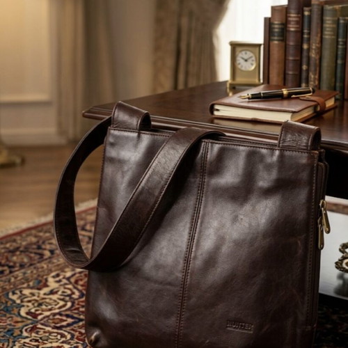 Hunter leather crossbody bag like new, dark brown
