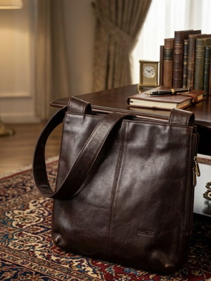 Hunter leather crossbody bag like new, dark brown