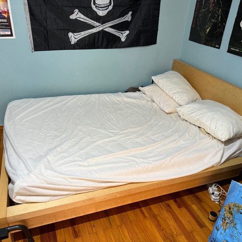 Double bed frame without mattress